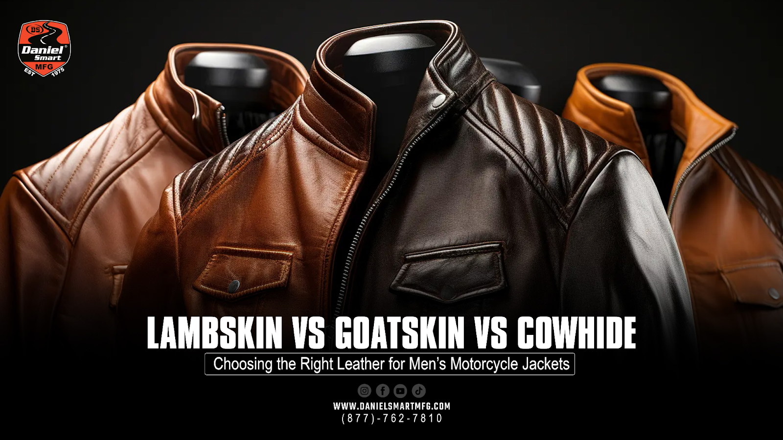 Lambskin, Goatskin & Cowhide for Men's Motorcycle Jackets