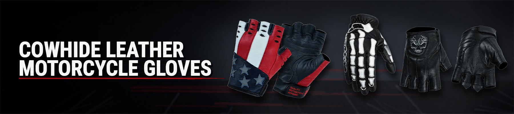 Cowhide Leather Motorcycle Gloves