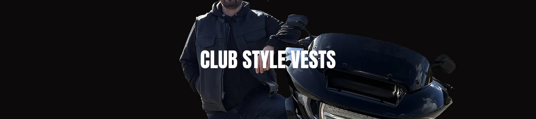 Club Style Vests in Leather, Denim & Textile