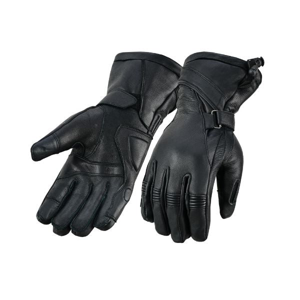 Men's Leather Motorcycle Gauntlet Gloves