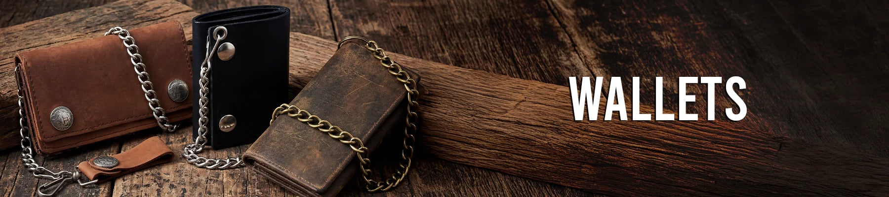 Leather Biker Wallets with Chains