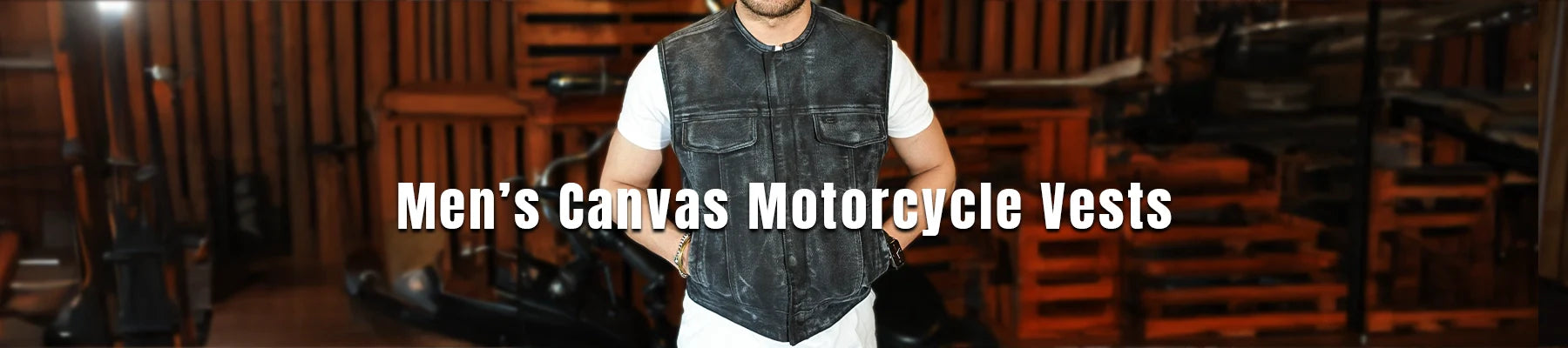 Men's Canvas Motorcycle Vests