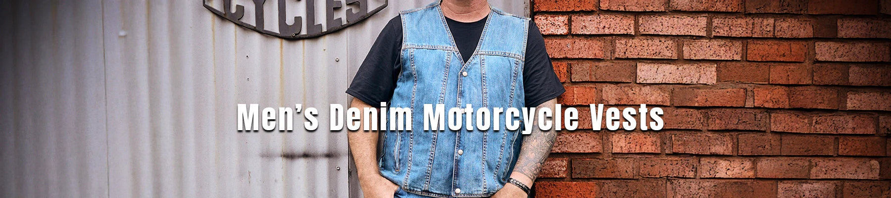 Men's Denim Motorcycle Vests