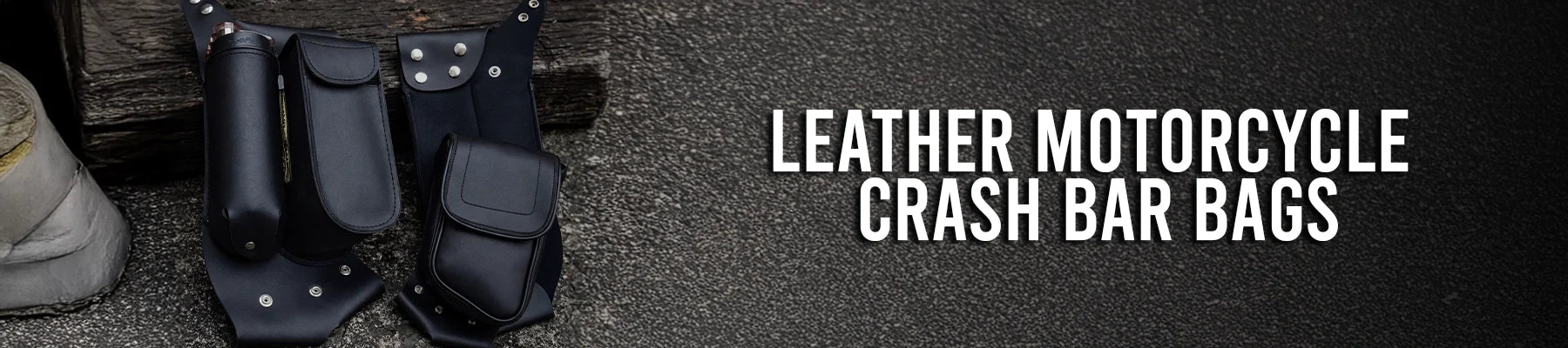 Leather Motorcycle Crash Bar Bags