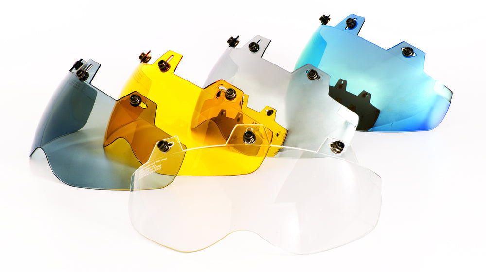 02-312 3 Snap Shorty Shield - Hard Coated Blue Mirror-Helmet Accessories-Daniel Smart Mfg - Retail