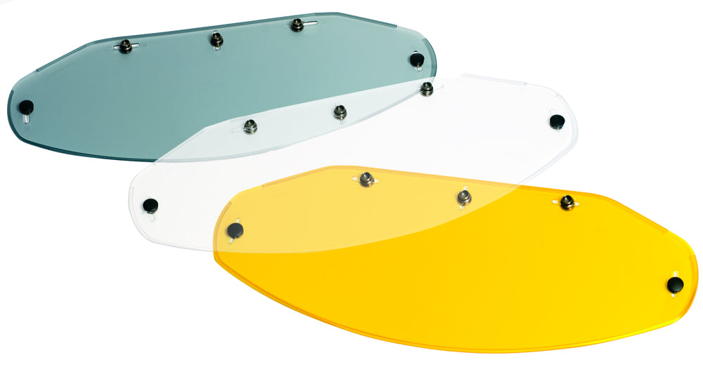 02-507 5 Snap Flat Sheild - Amber-Helmet Accessories-Daniel Smart Mfg - Retail