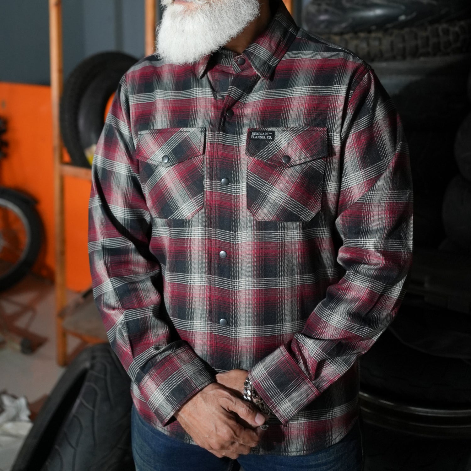 Men's Motorcycle Flannel Shirt