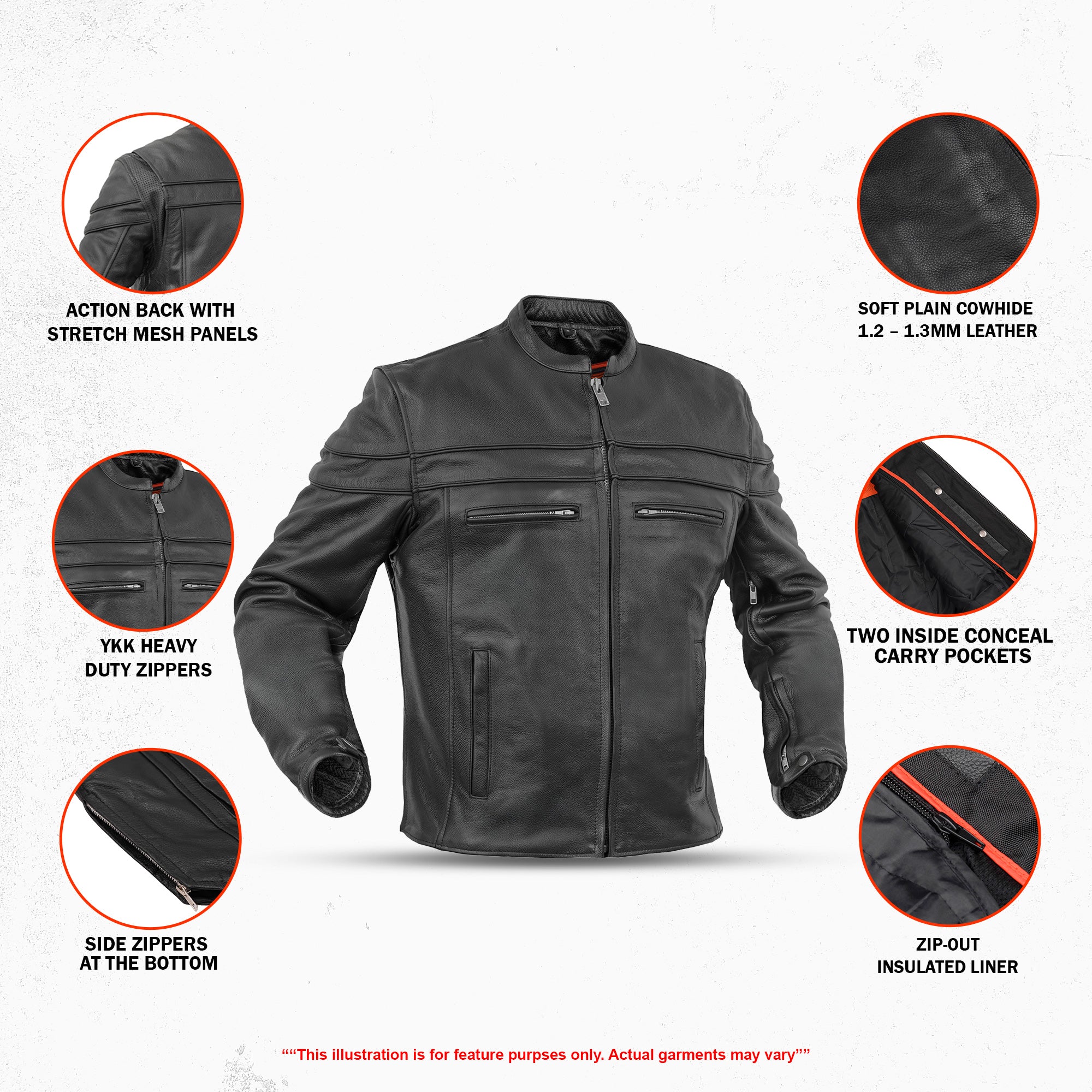 Vigilant Men's Leather Motorcycle Jacket