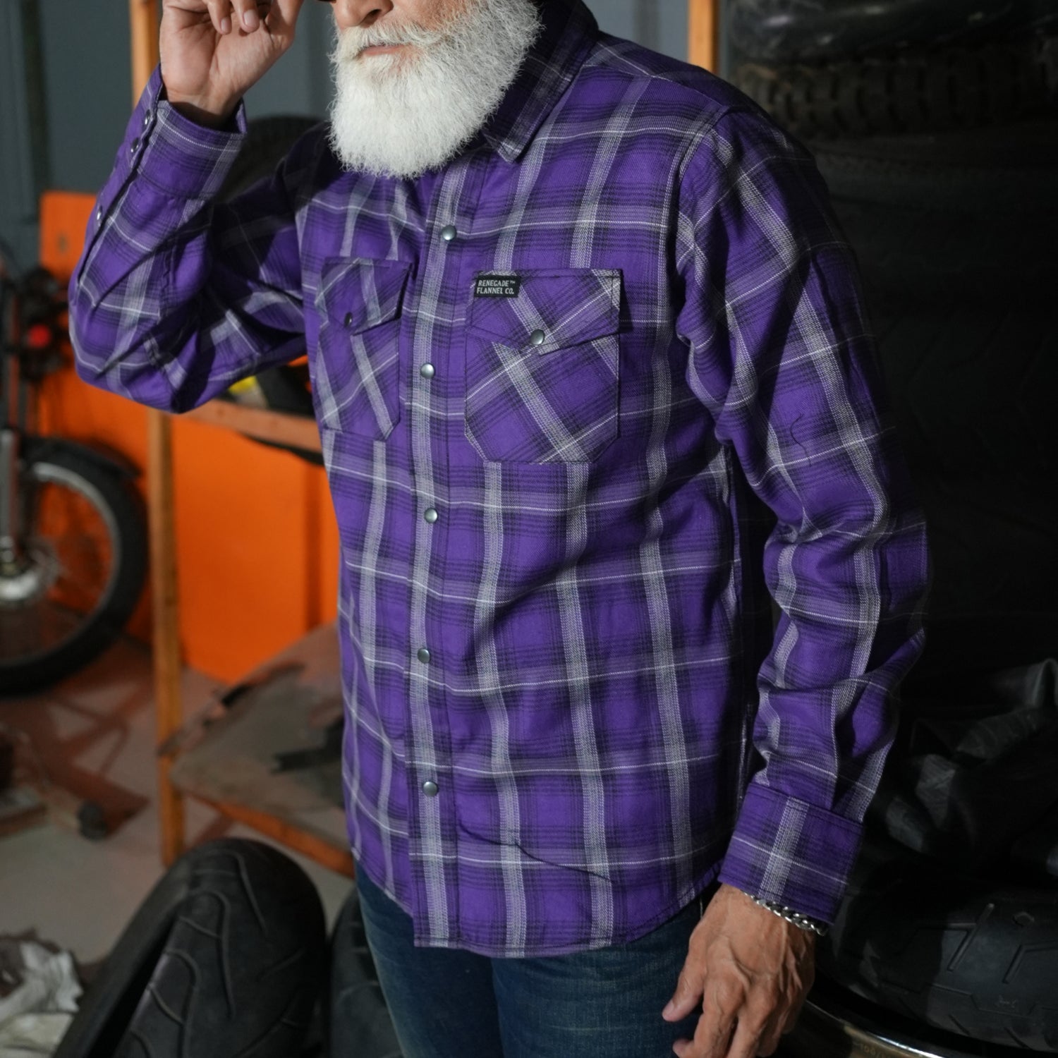 Men's Motorcycle Flannel Shirt