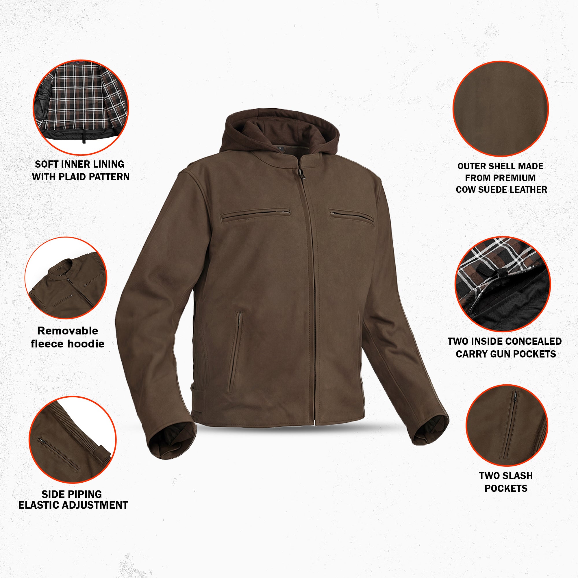 Brunt – Men’s Suede Leather Motorcycle Jacket