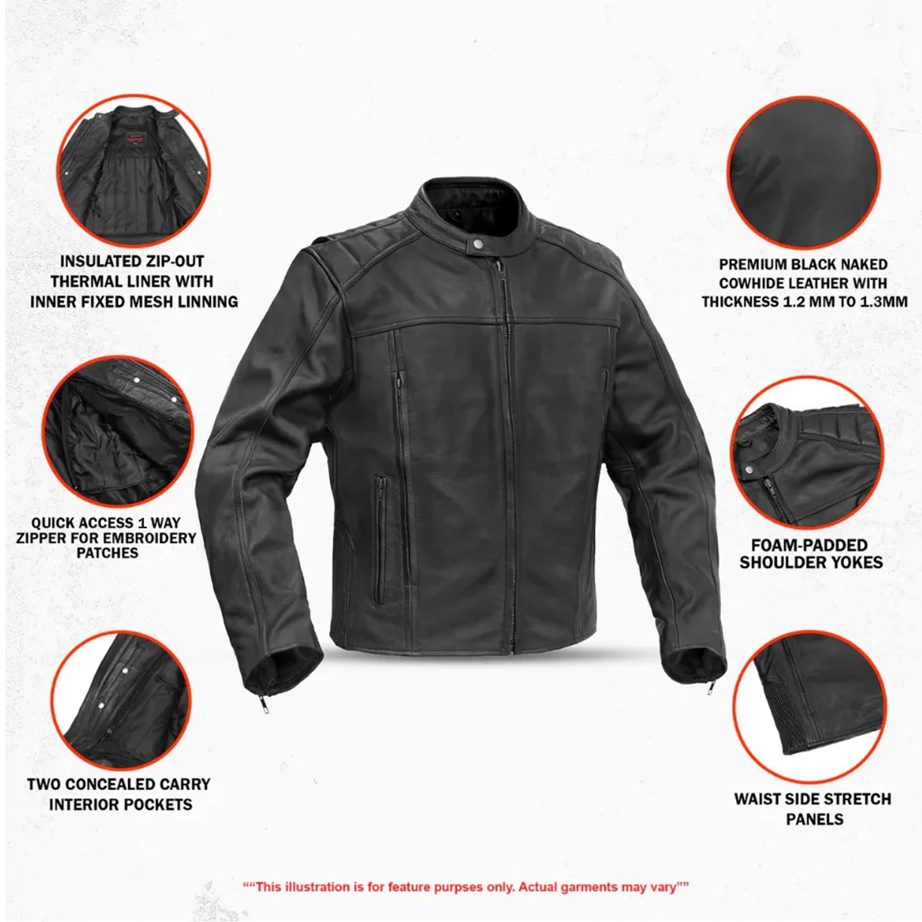 HellWay Men’s Leather Motorcycle Jacket