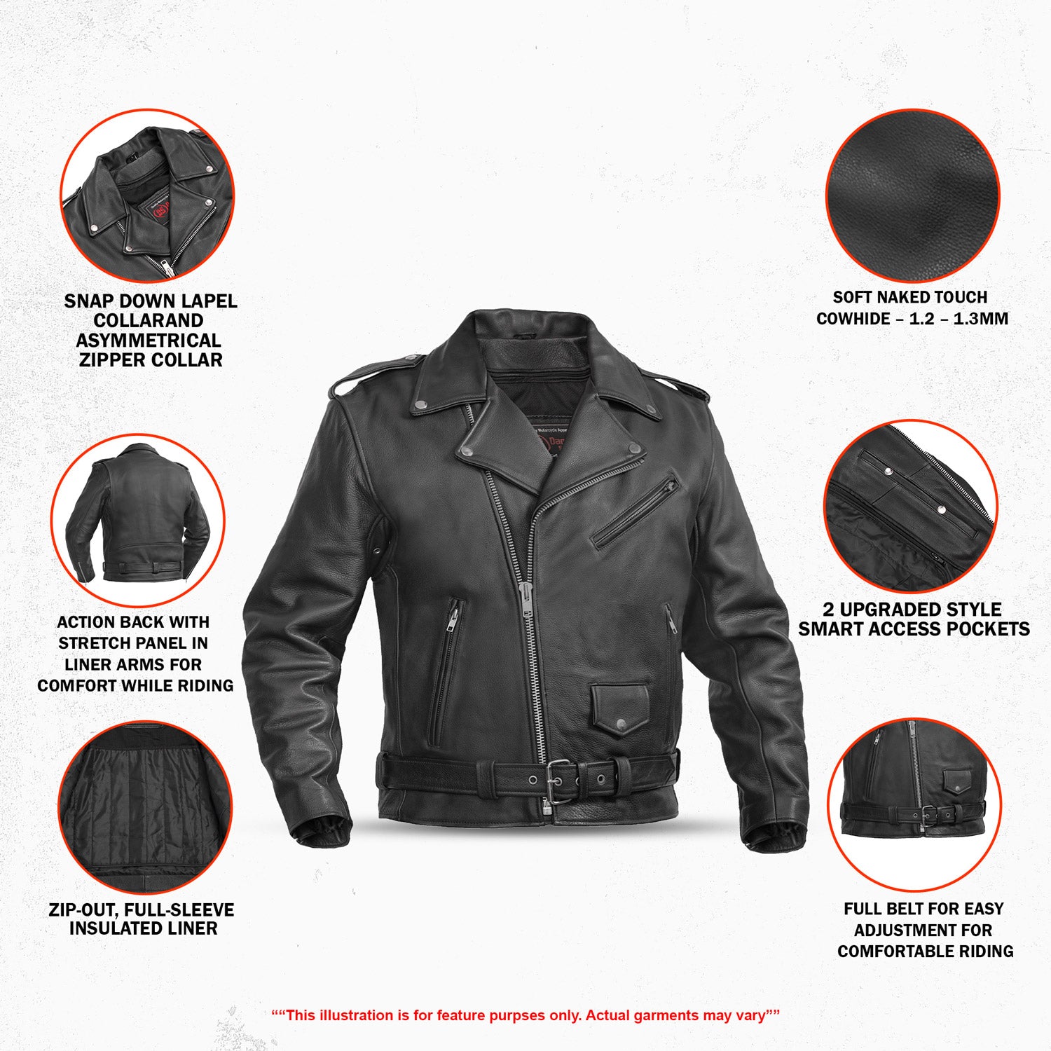 Horizon Men's Leather Motorcycle Jacket