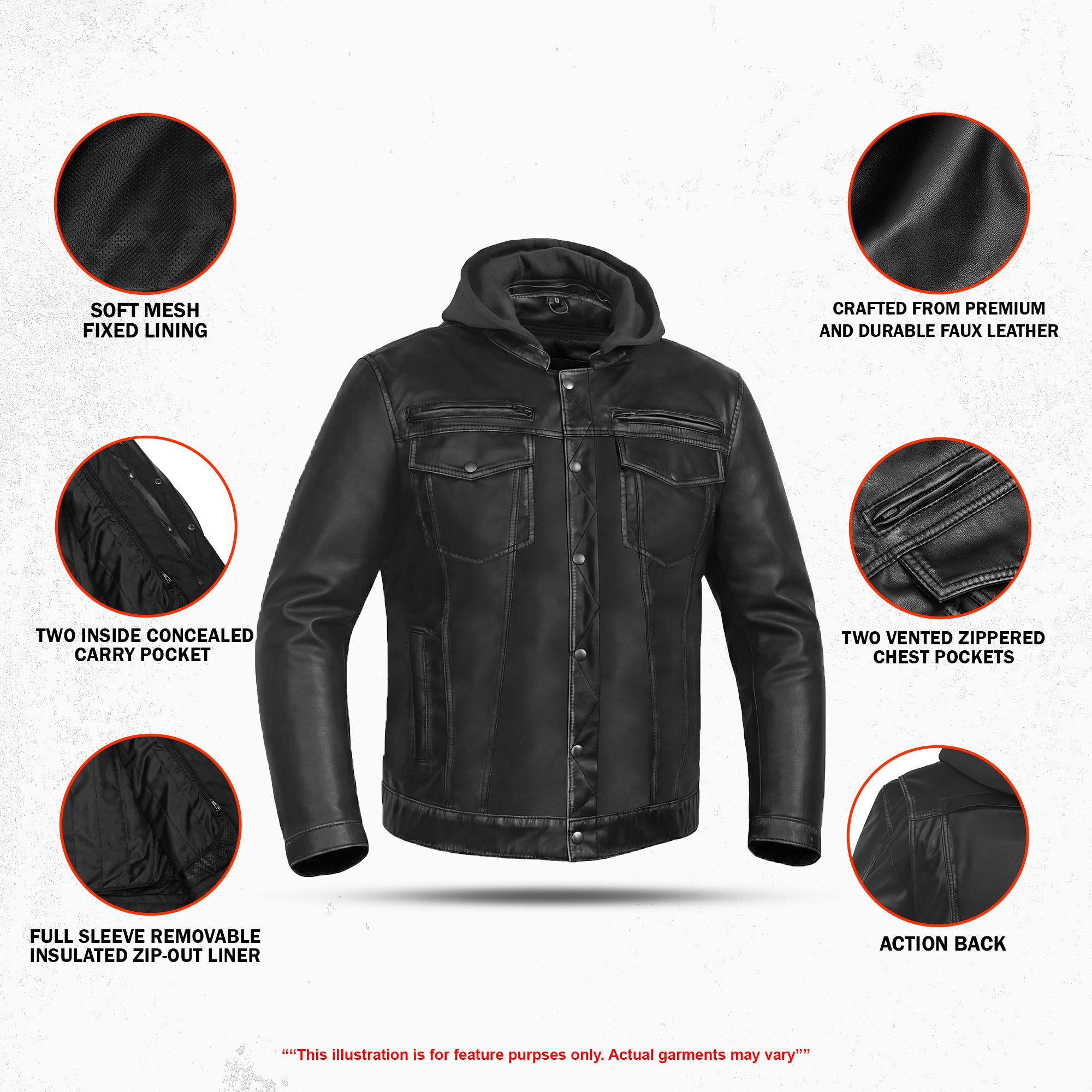 Nico Men's Faux Leather Motorcycle Jacket