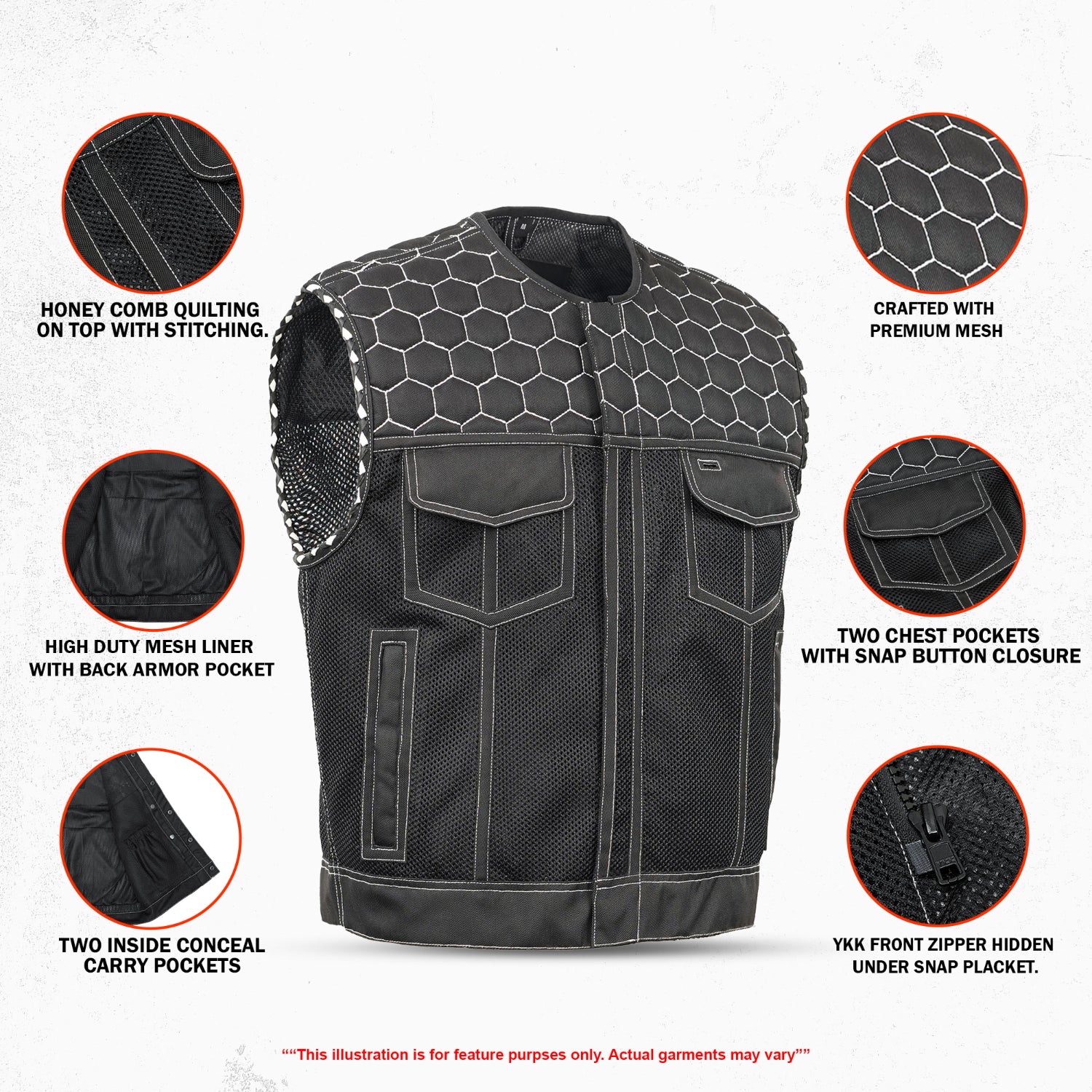 Revenant Lowcut Summer Spark Men’s Motorcycle Mesh Vest