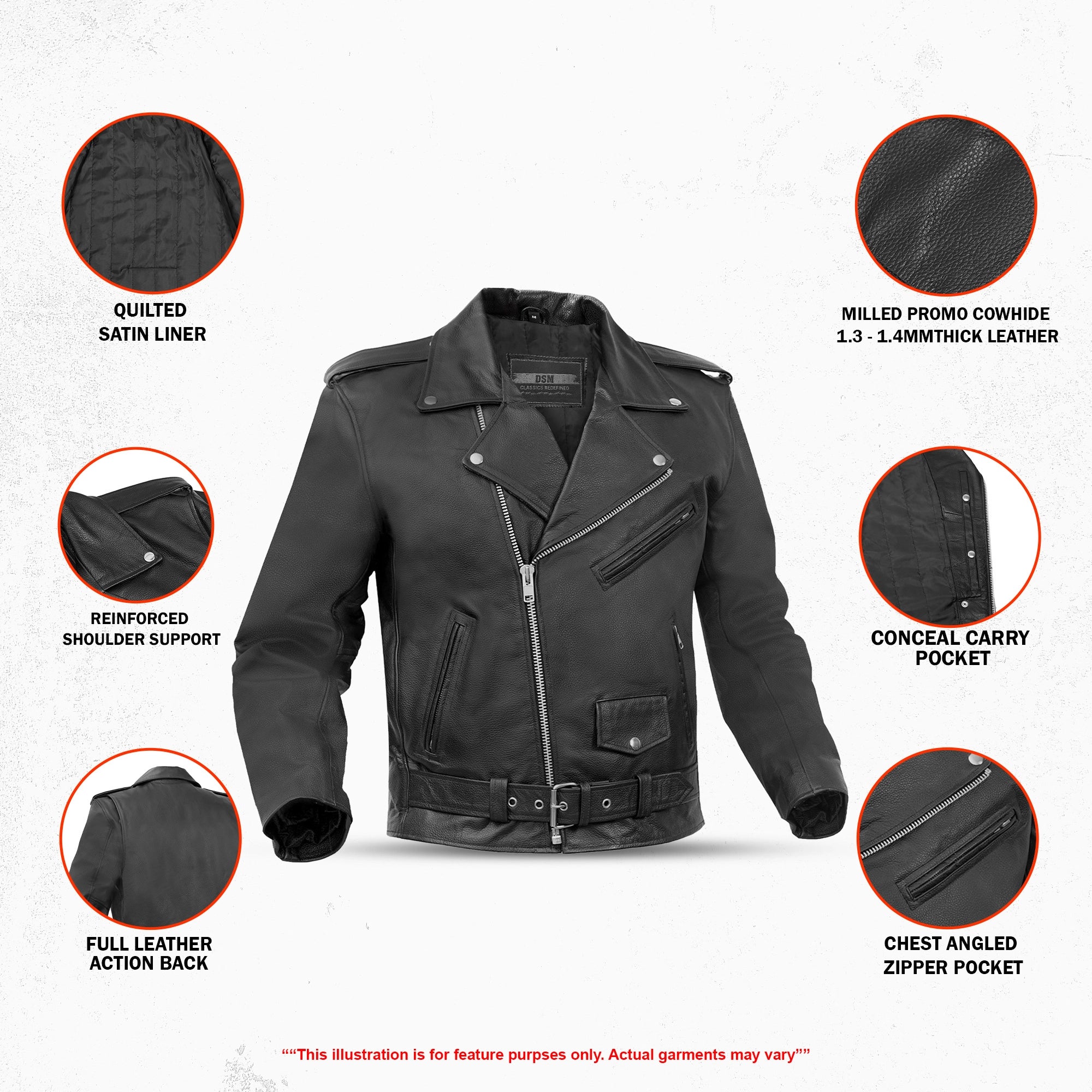 Vintara™ Men's Leather Motorcycle Jacket
