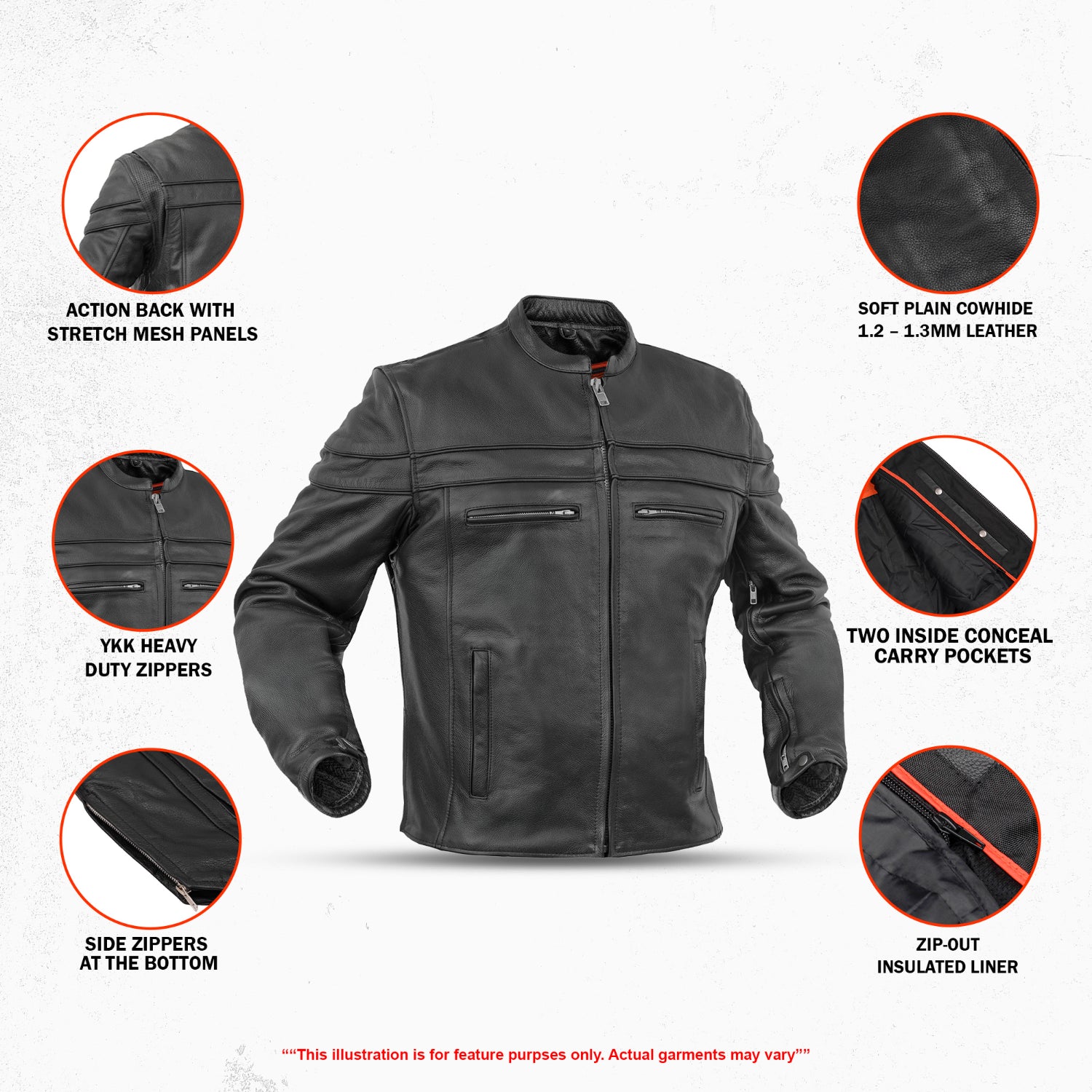 Vigilant - Men's Leather Motorcycle Jacket