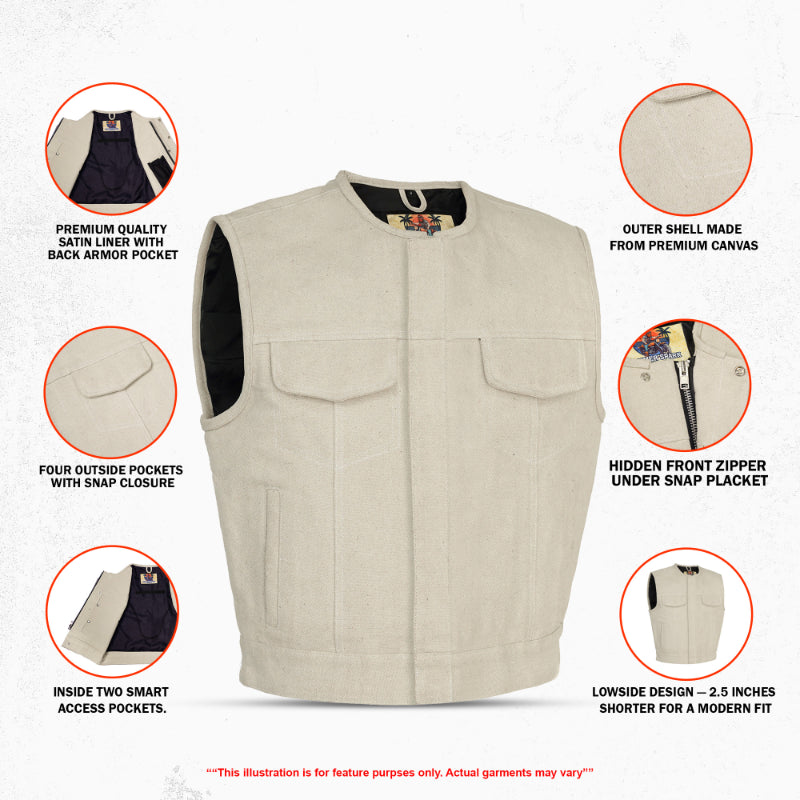 Lava Racer Lowcut Summer Spark Men's Canvas Motorcycle Vest