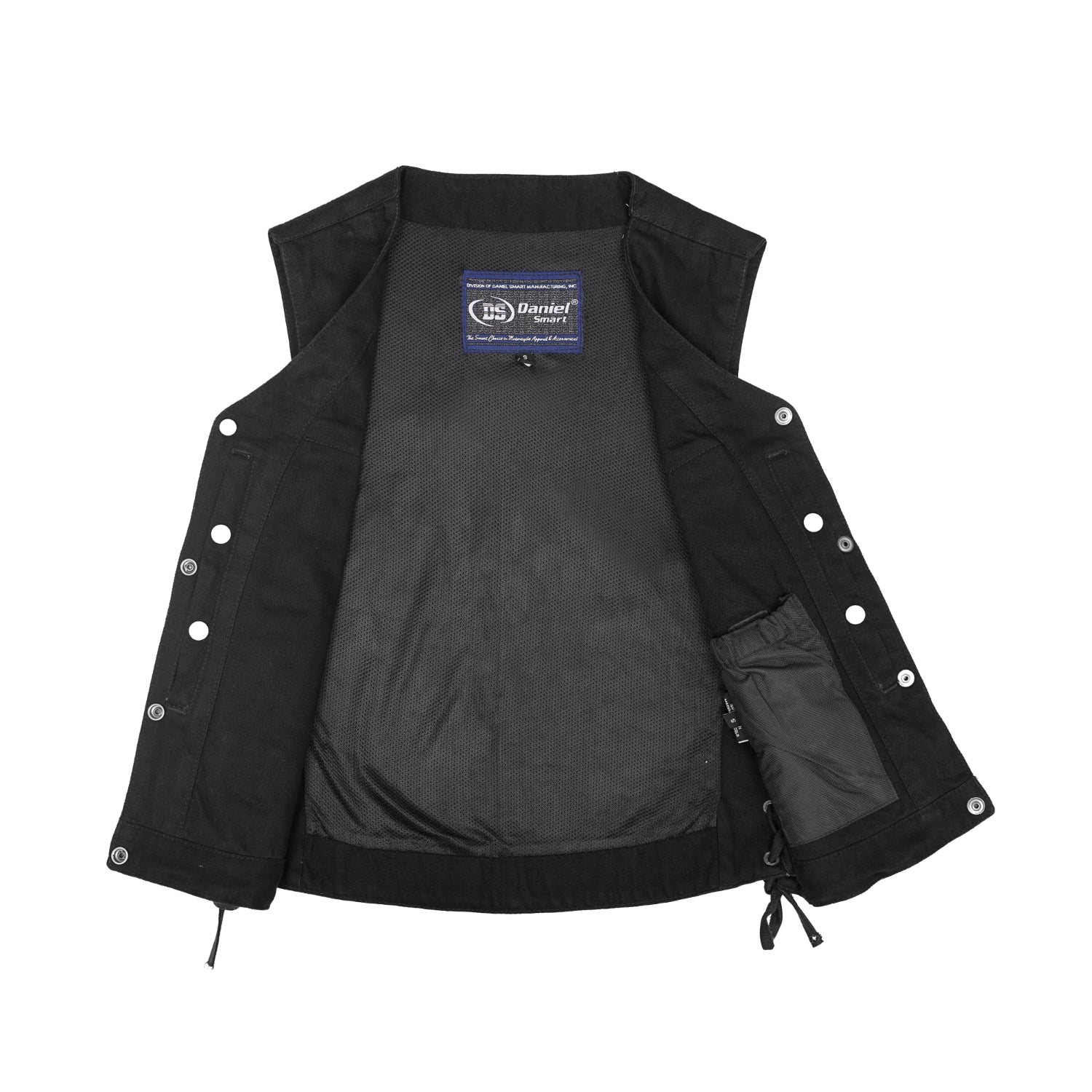 Women's Single Back Panel Conceal Carry Pockets Denim Vest