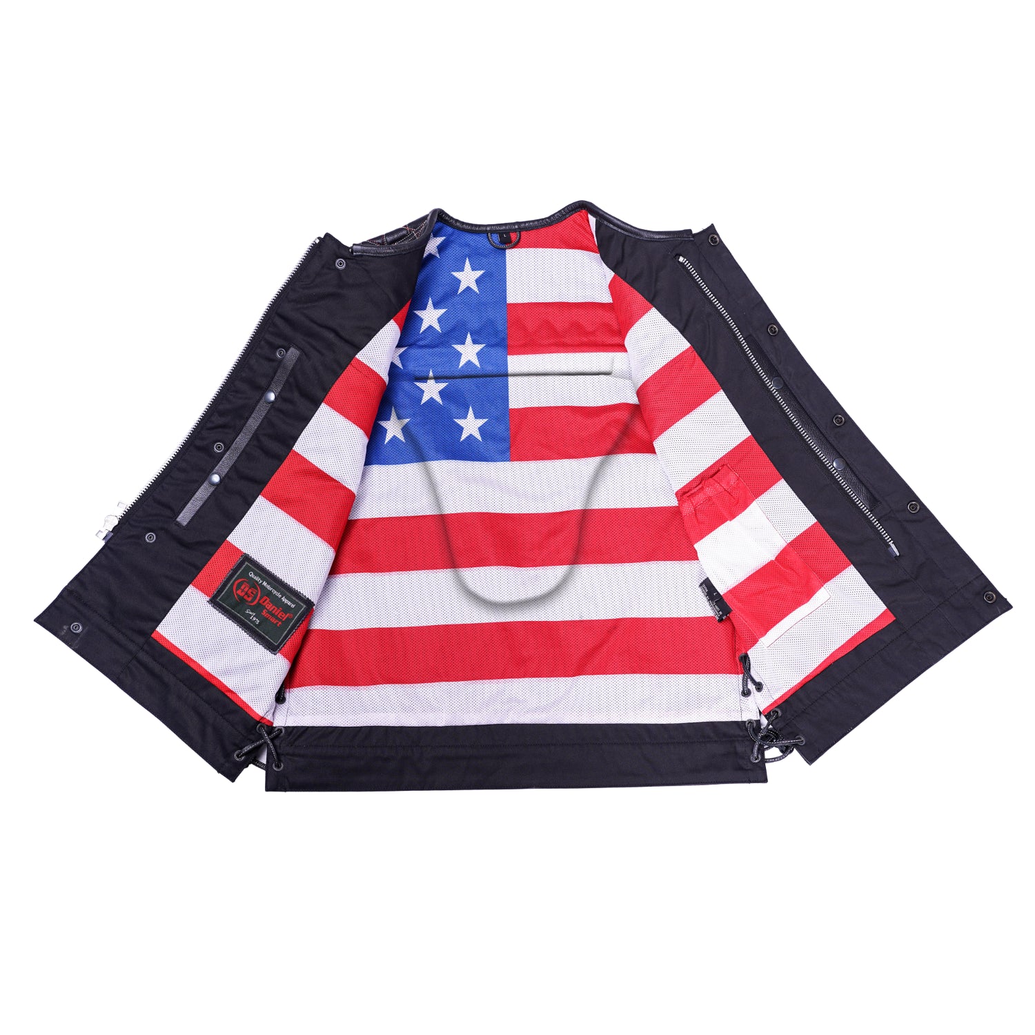 Star Shield Men’s Motorcycle Leather Vest