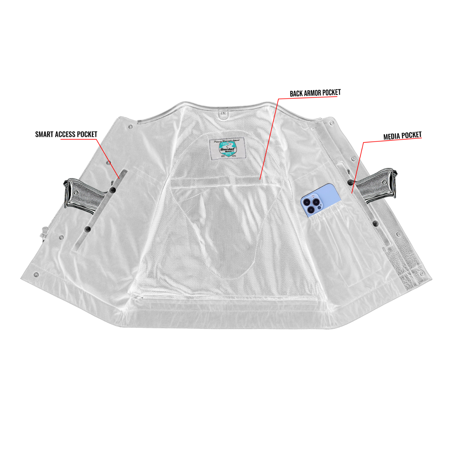 Drop Zone Men's Leather Motorcycle Vest