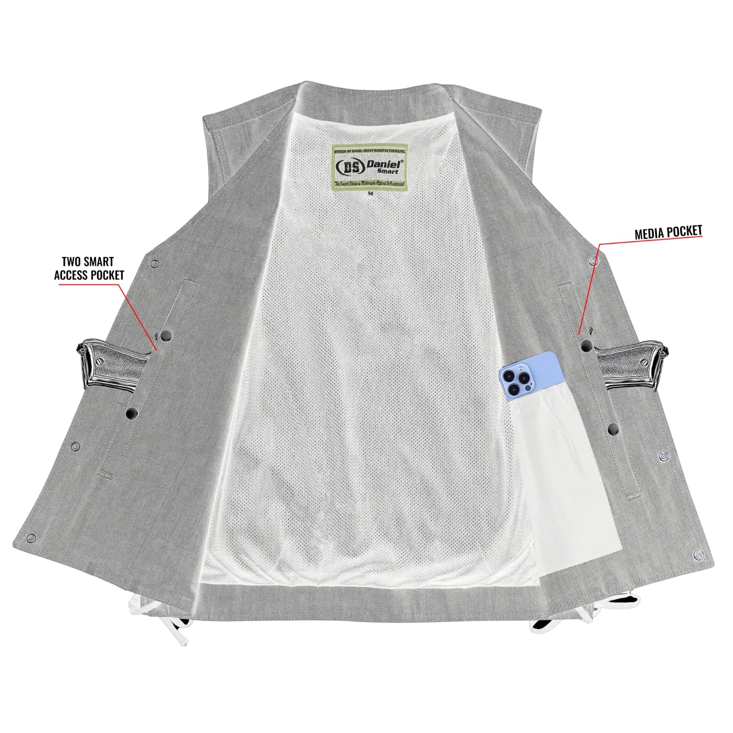 Wild Venture Men's Denim Motorcycle Vest