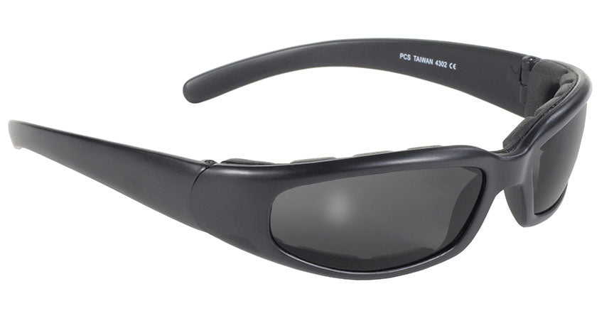 4302 Rally Wrap Padded Blk Frame/Smoke Lens-Sunglasses-Daniel Smart Mfg - Retail