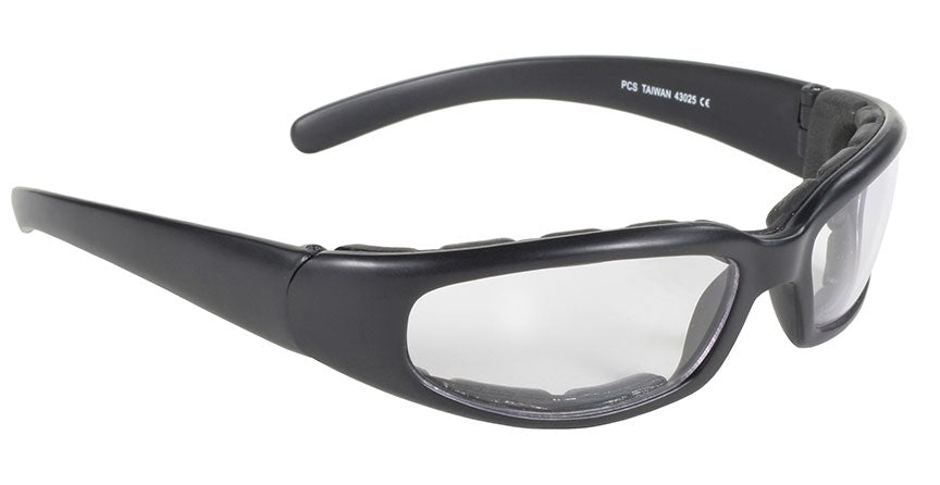 43025 Rally Wrap Padded Blk Frame/Clear Lens-Sunglasses-Daniel Smart Mfg - Retail