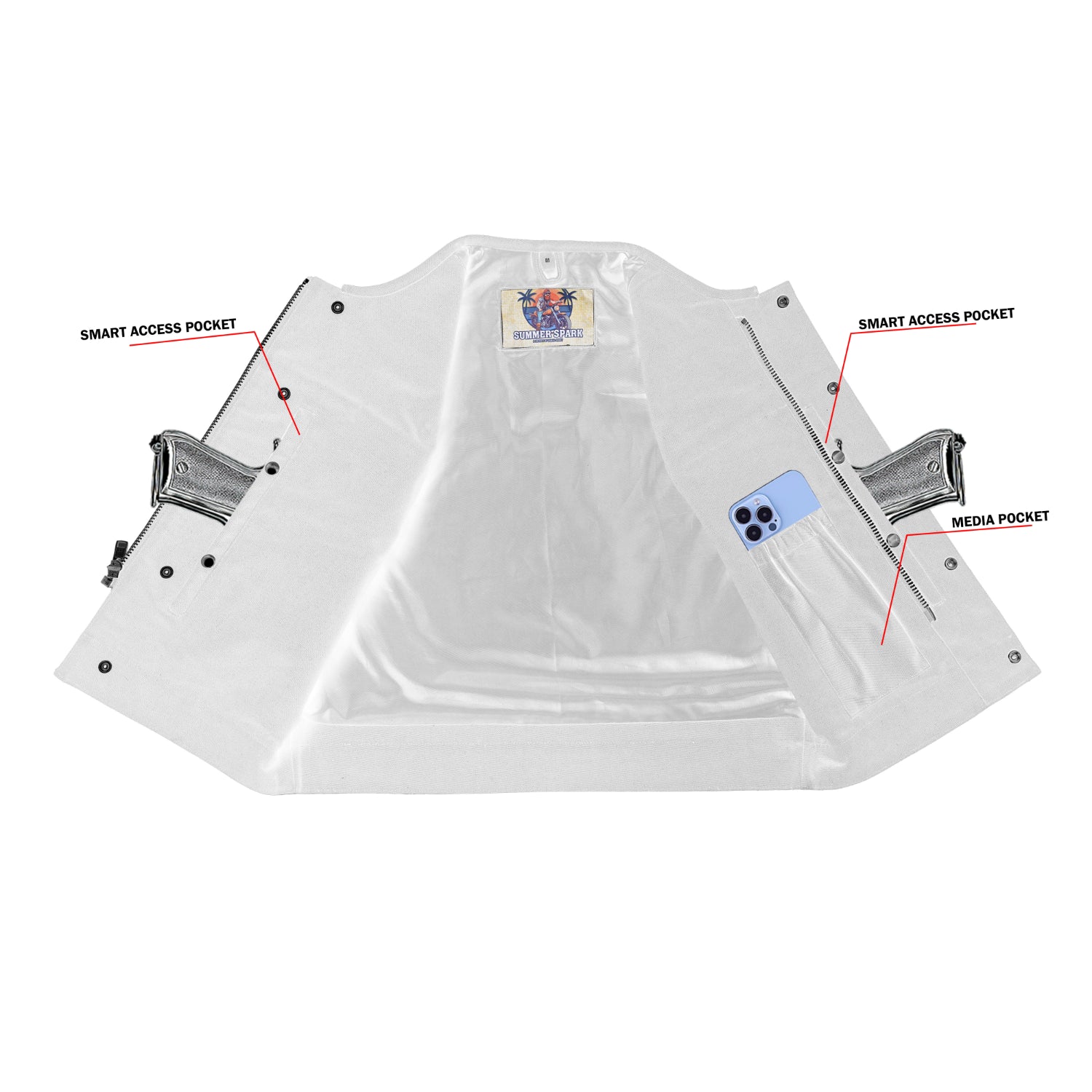 Lava Racer Lowcut Summer Spark Men's Canvas Motorcycle Vest