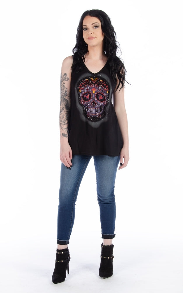 7551 Calavera Lace Back-Womens Shirts-Daniel Smart Mfg - Retail