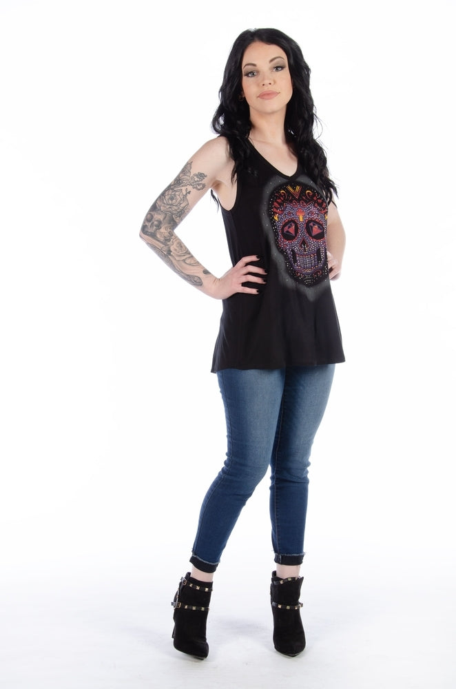 7551 Calavera Lace Back-Womens Shirts-Daniel Smart Mfg - Retail