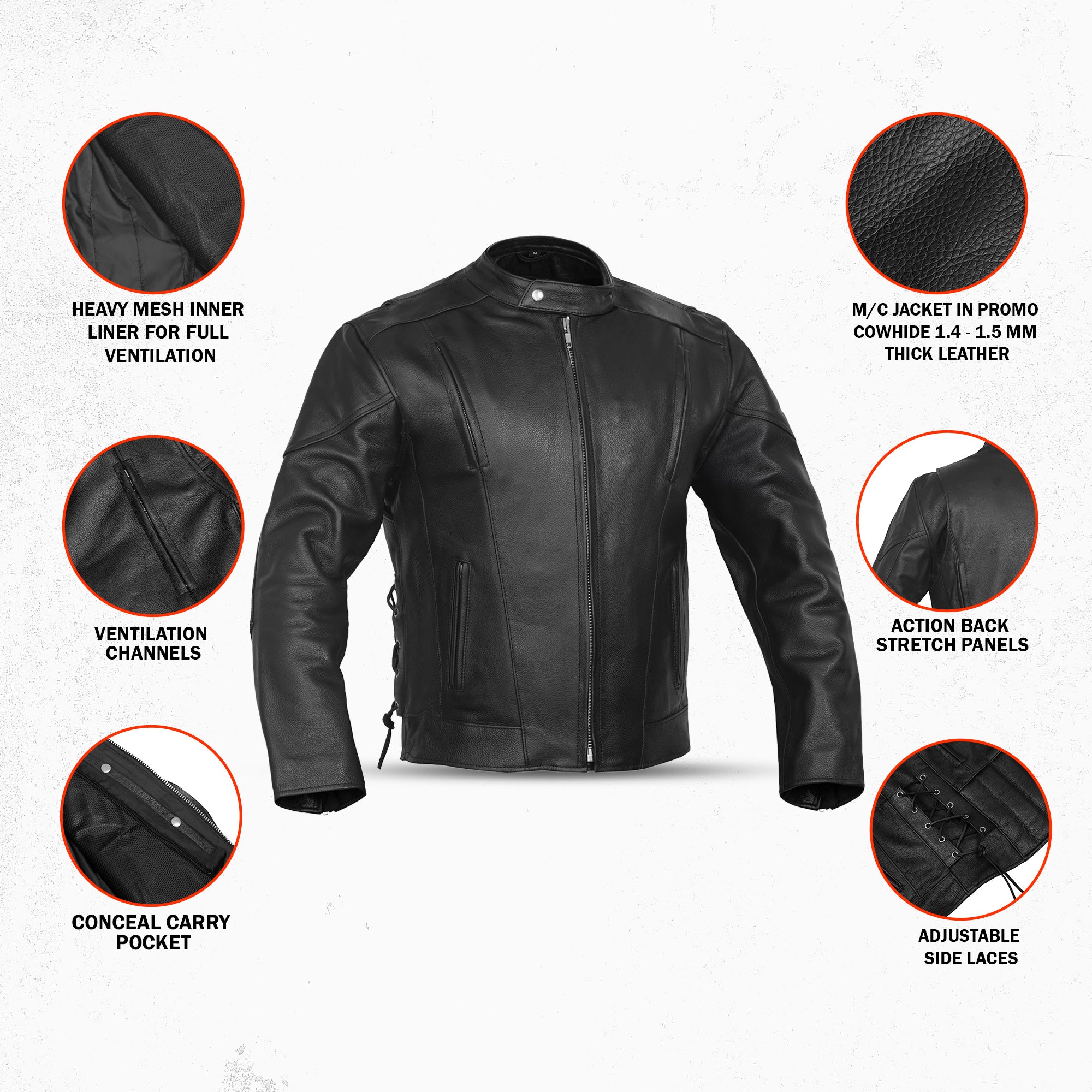RustRider™ Men's Leather Motorcycle Jacket