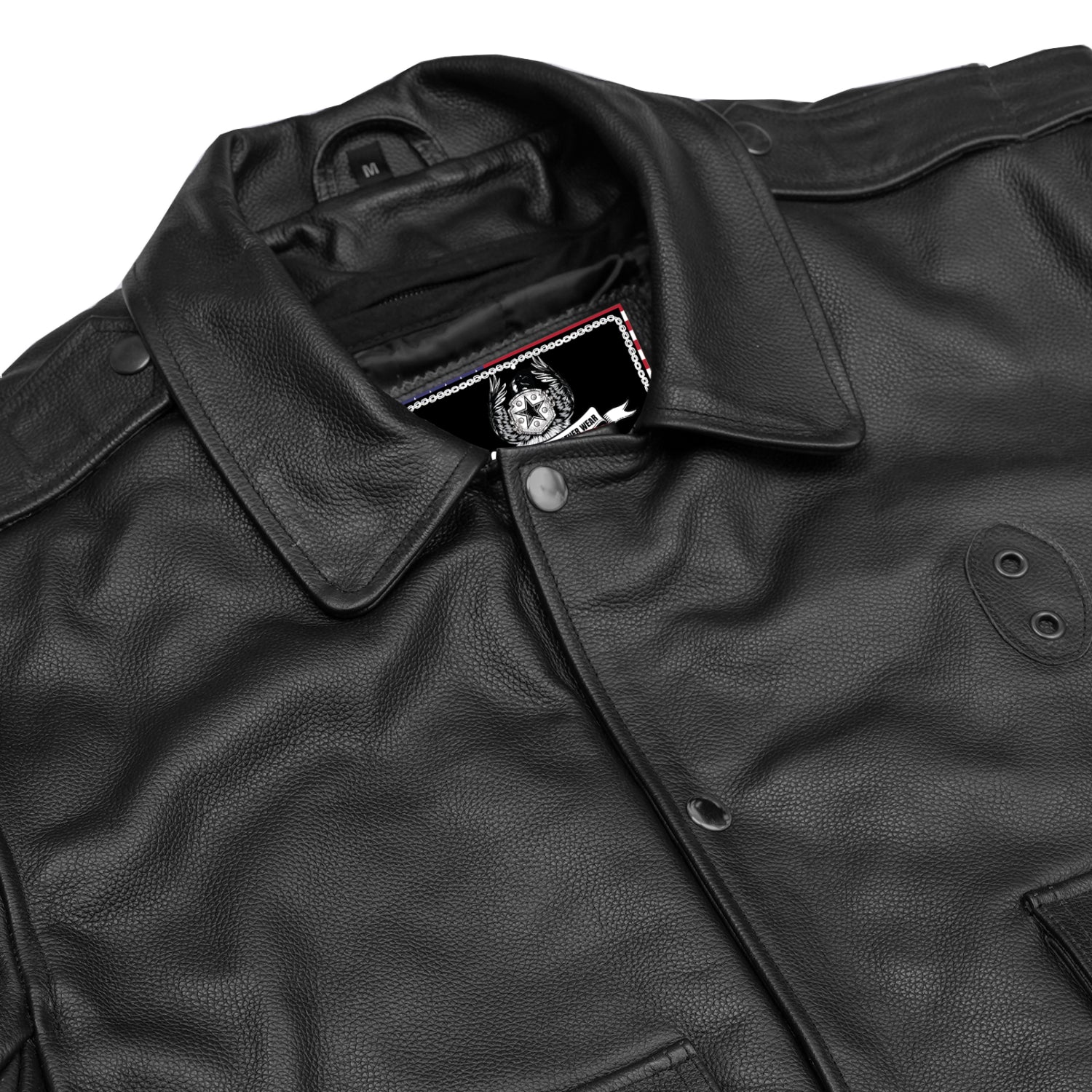 Alpha Badge™ Men’s Leather Motorcycle Jacket
