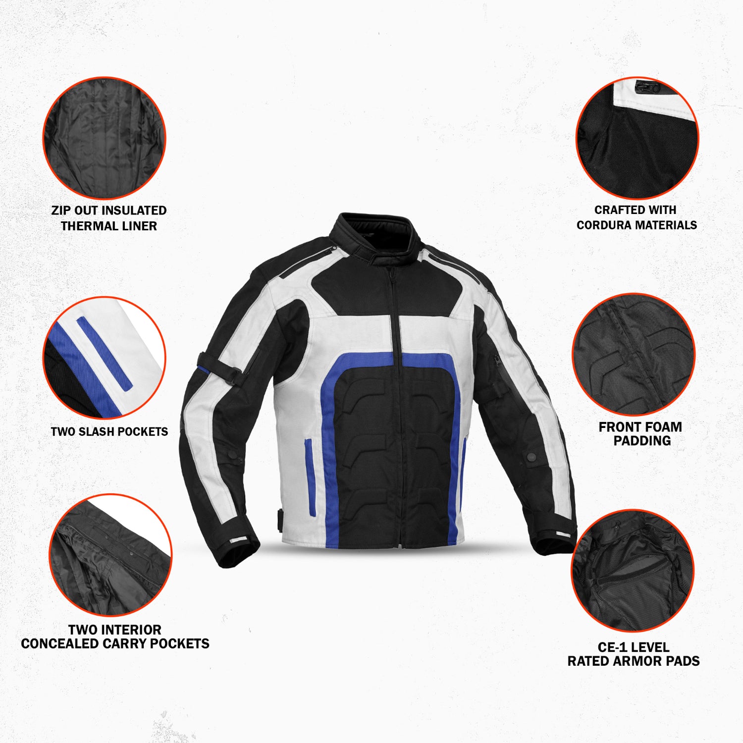 Blue force Men’s Motorcycle Textile jacket