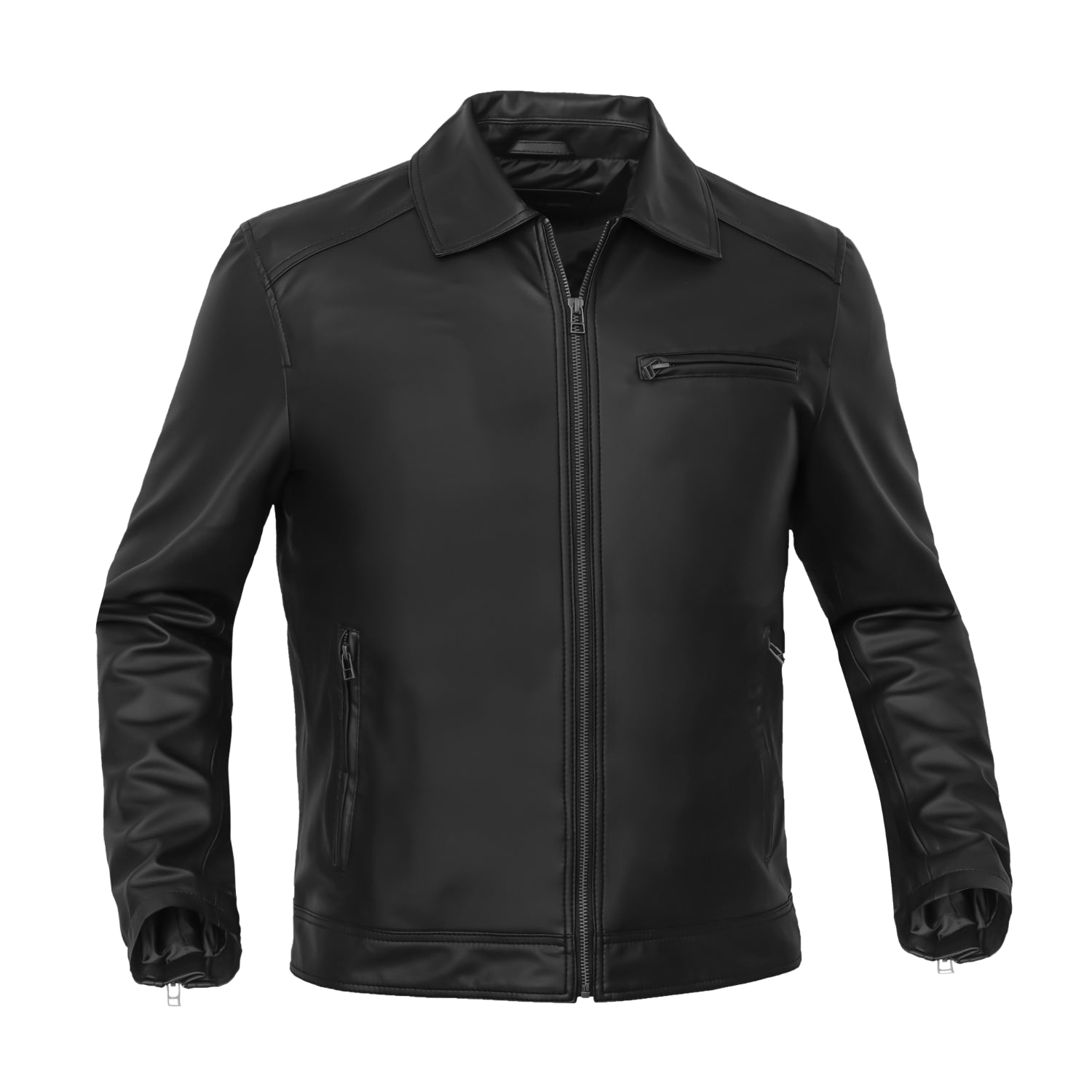 Cendro Men’s Faux Leather Motorcycle Jacket