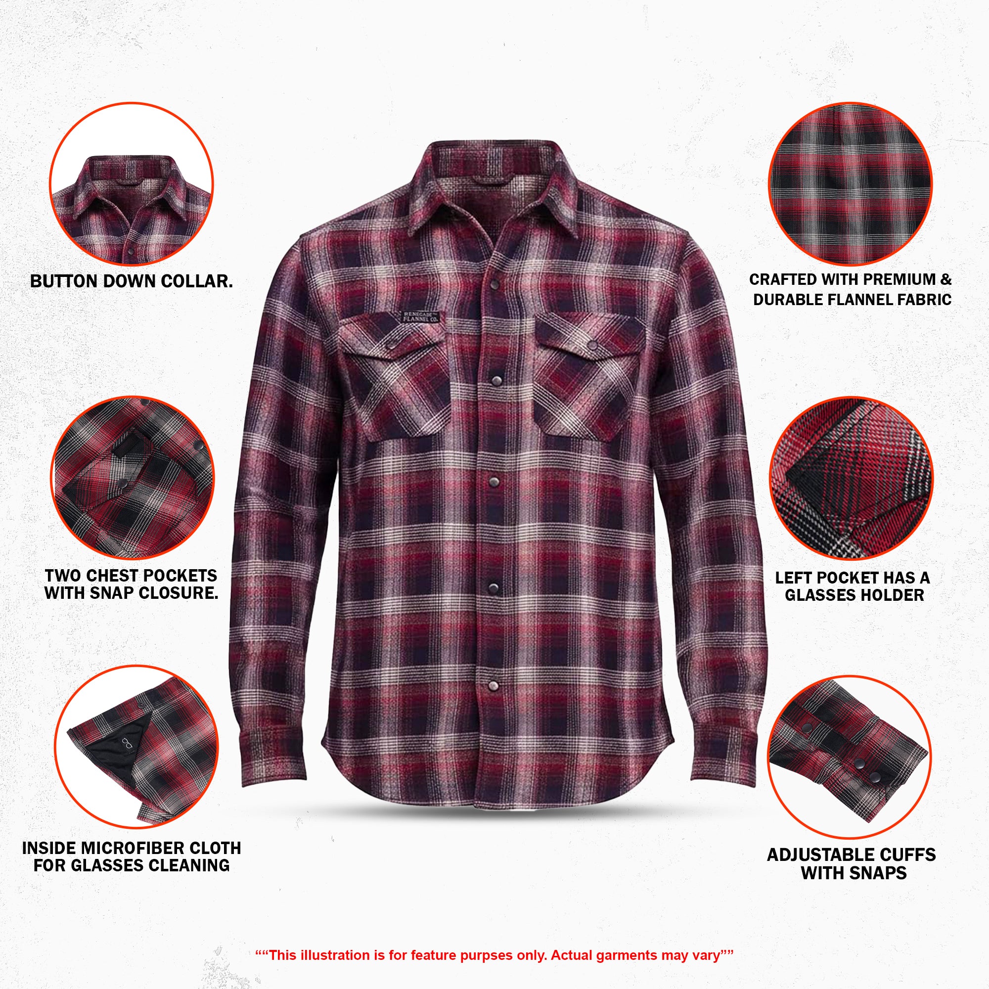 Men's Motorcycle Flannel Shirt