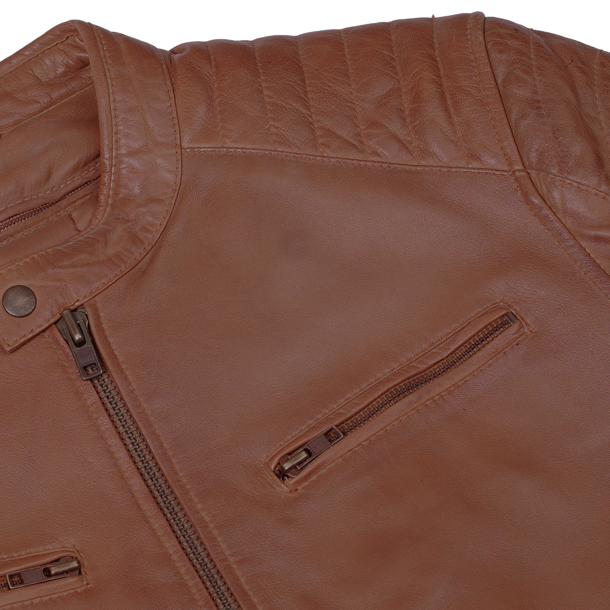 Copper Slayer™ Men's Leather Motorcycle Jacket