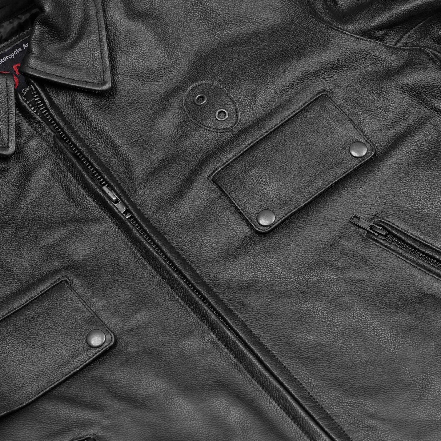 Crime Stop Men’s Leather Motorcycle Jacket