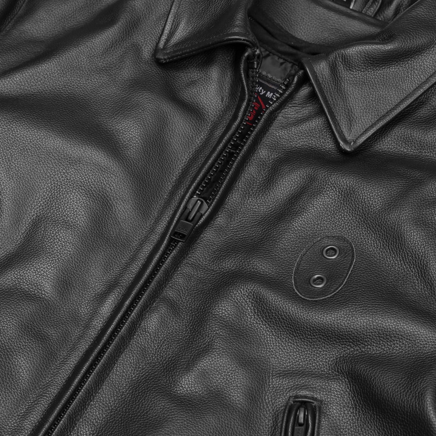 Crime Stop Men’s Leather Motorcycle Jacket