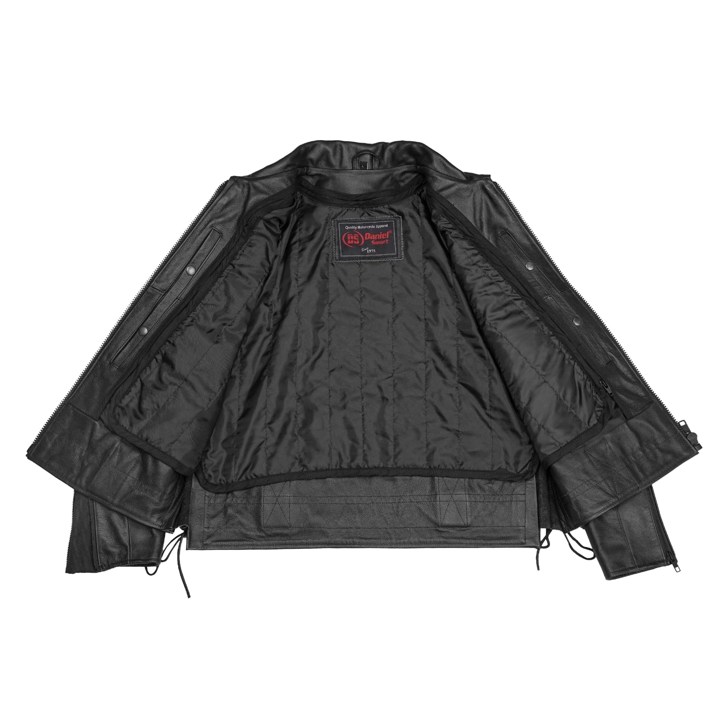 Crime Stop Men’s Leather Motorcycle Jacket