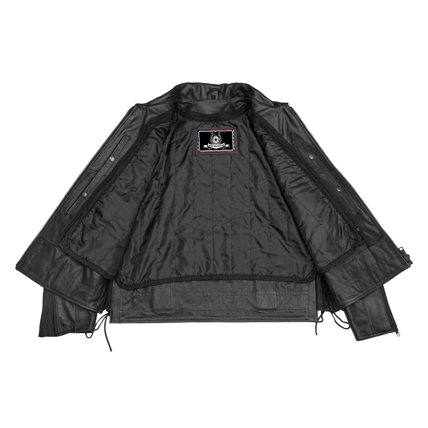 Crime Stop™ Men’s Leather Motorcycle Jacket