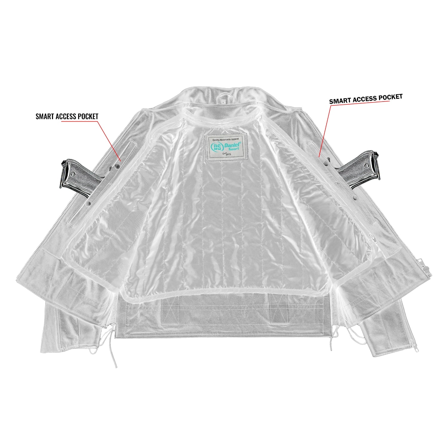 Crime Stop Men’s Leather Motorcycle Jacket