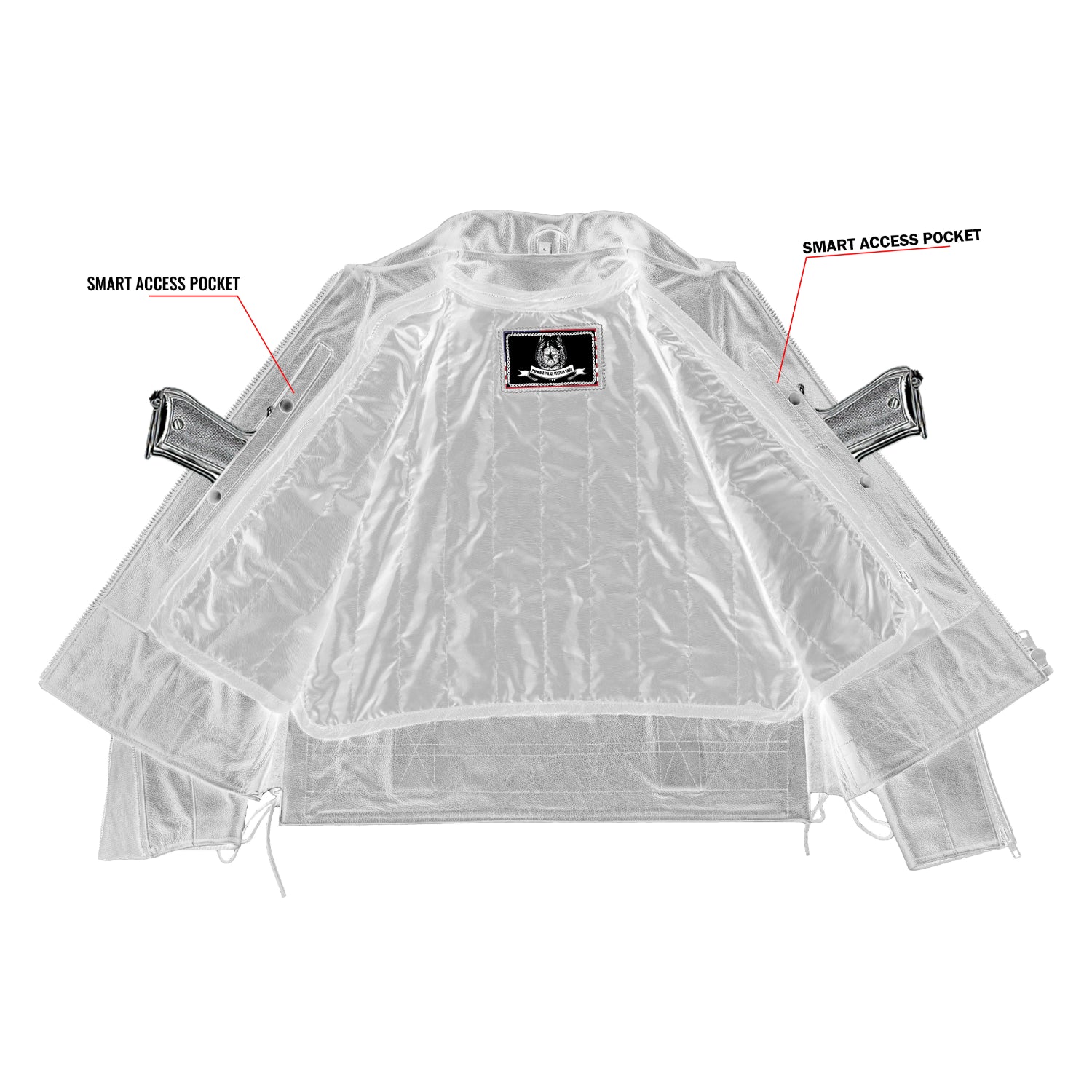 Crime Stop™ Men’s Leather Motorcycle Jacket