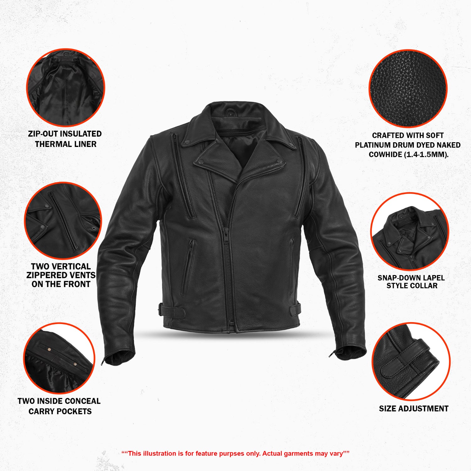 Dark Matter Men's Motorcycle Leather Jacket