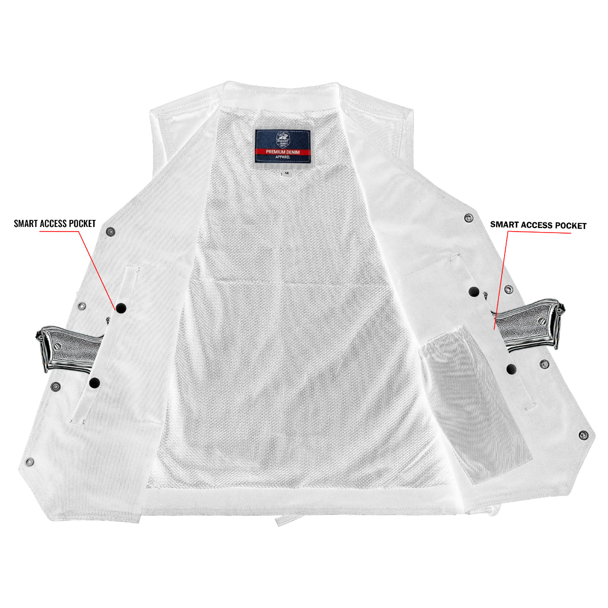 Frenzy Men's Denim Motorcycle Vest