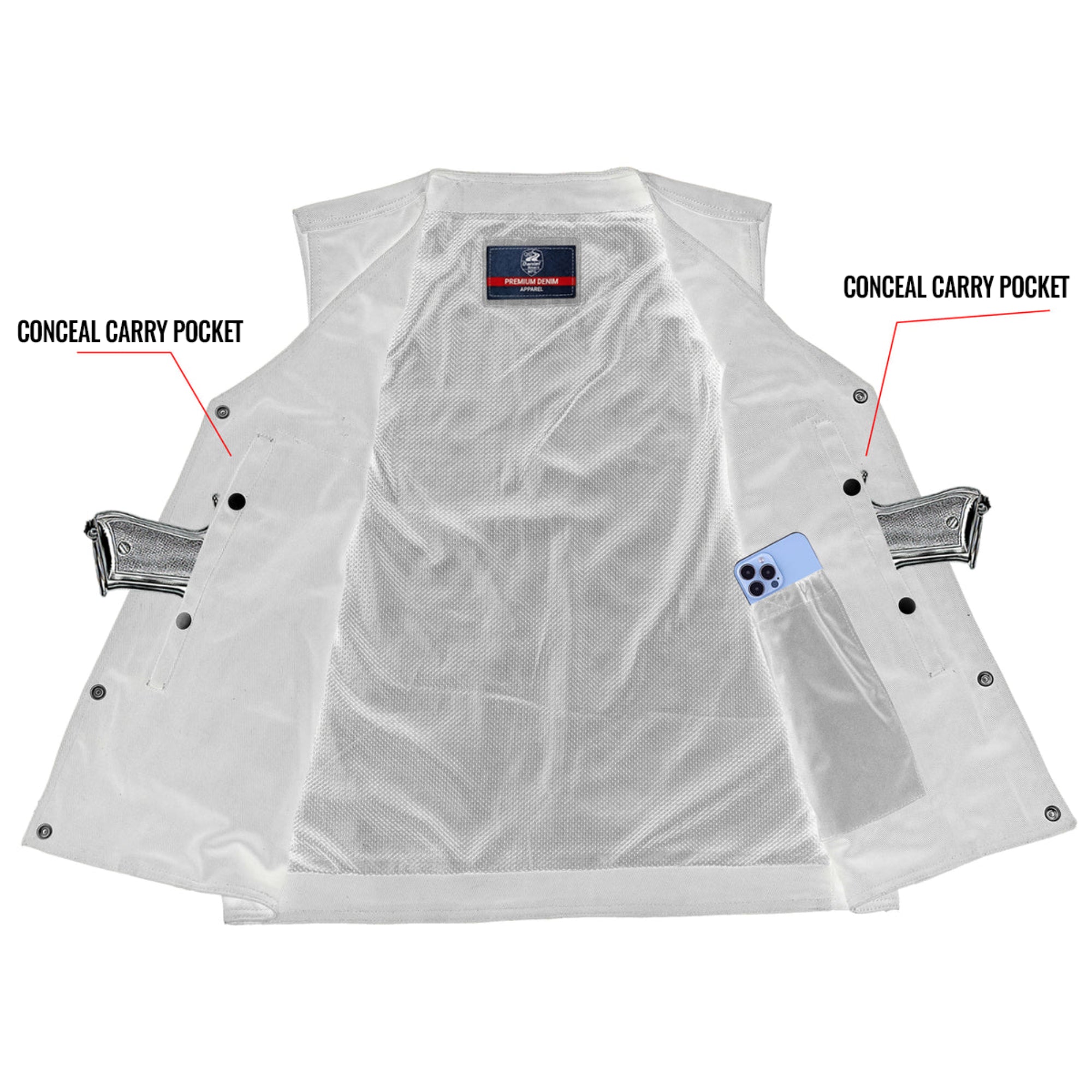 The Dark Knight Men's Denim Motorcycle Vest
