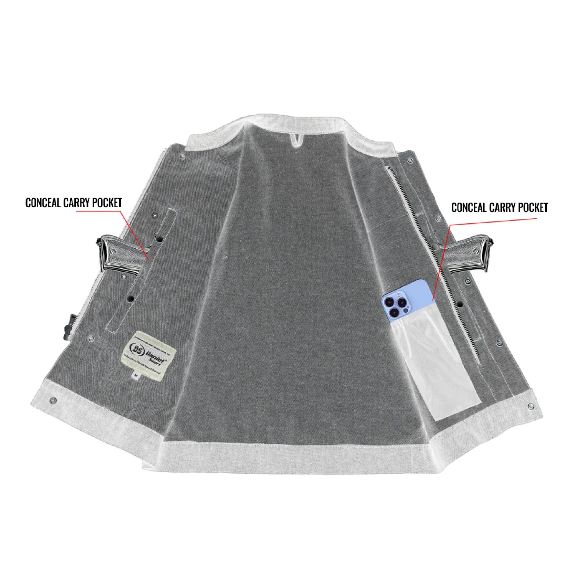 Wick Men's Denim Motorcycle Vest