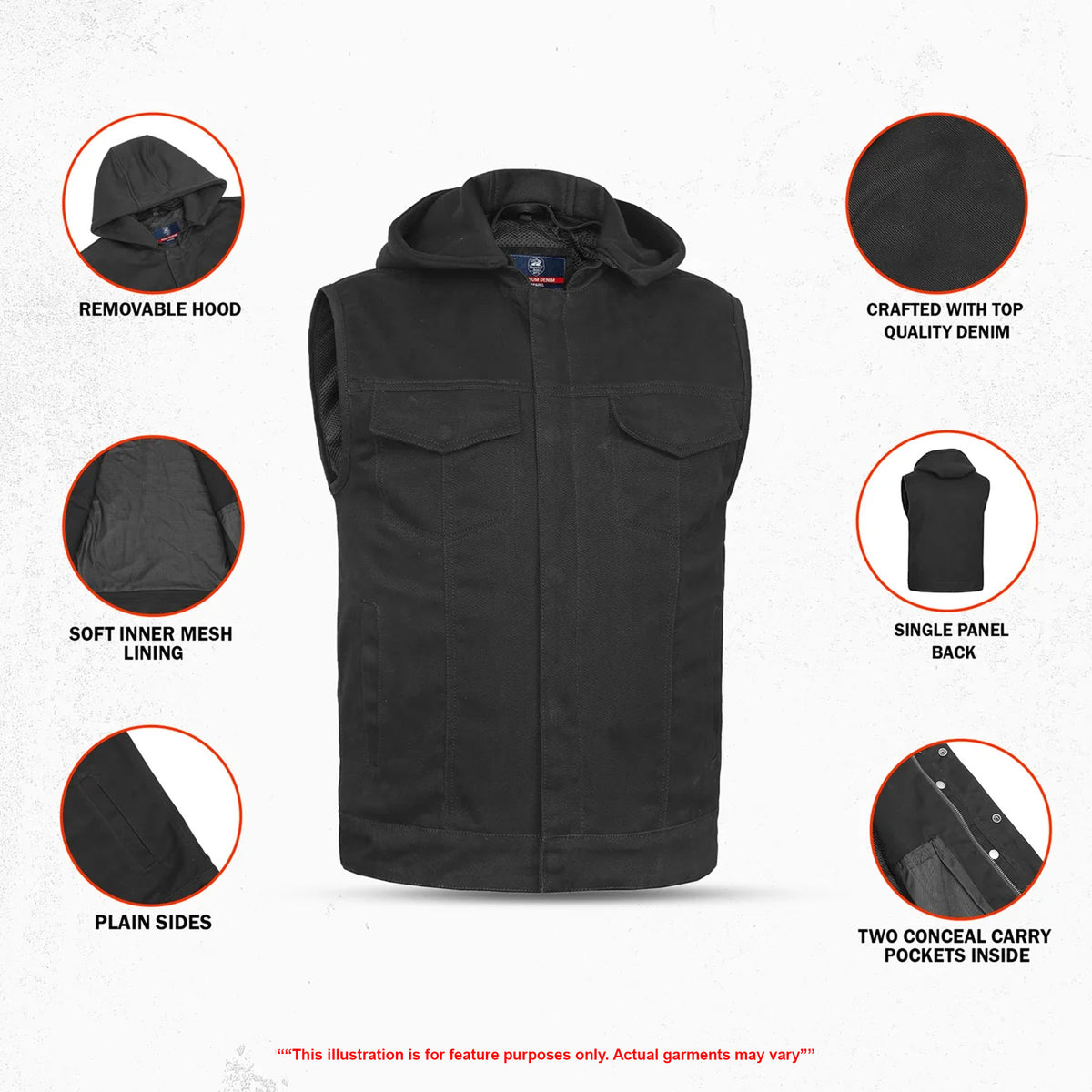 Diesel Men's Denim Motorcycle Vest