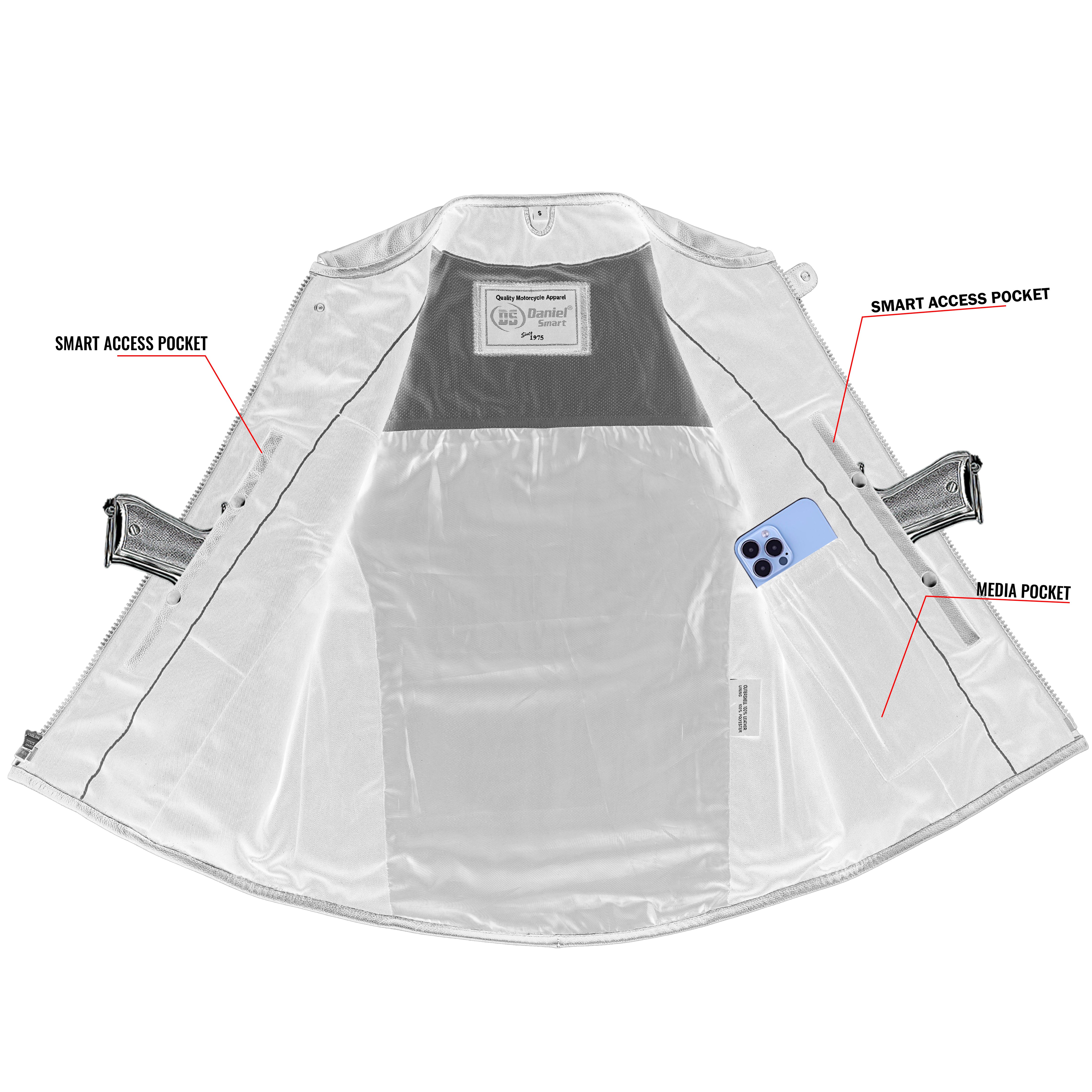 Phantom Men's Motorcycle Leather Vest