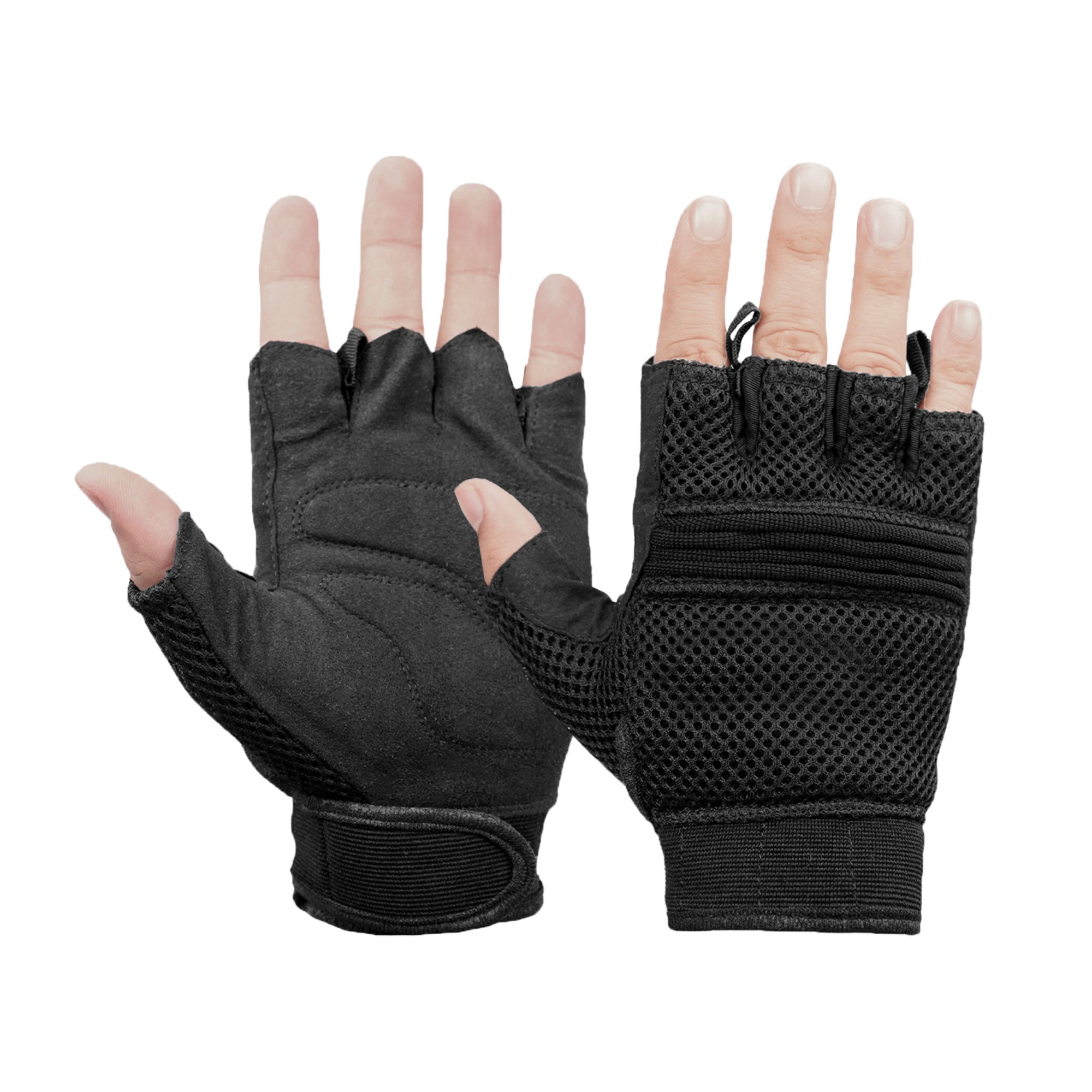 Compact Rage - Men's Leather Motorcycle Fingerless Gloves