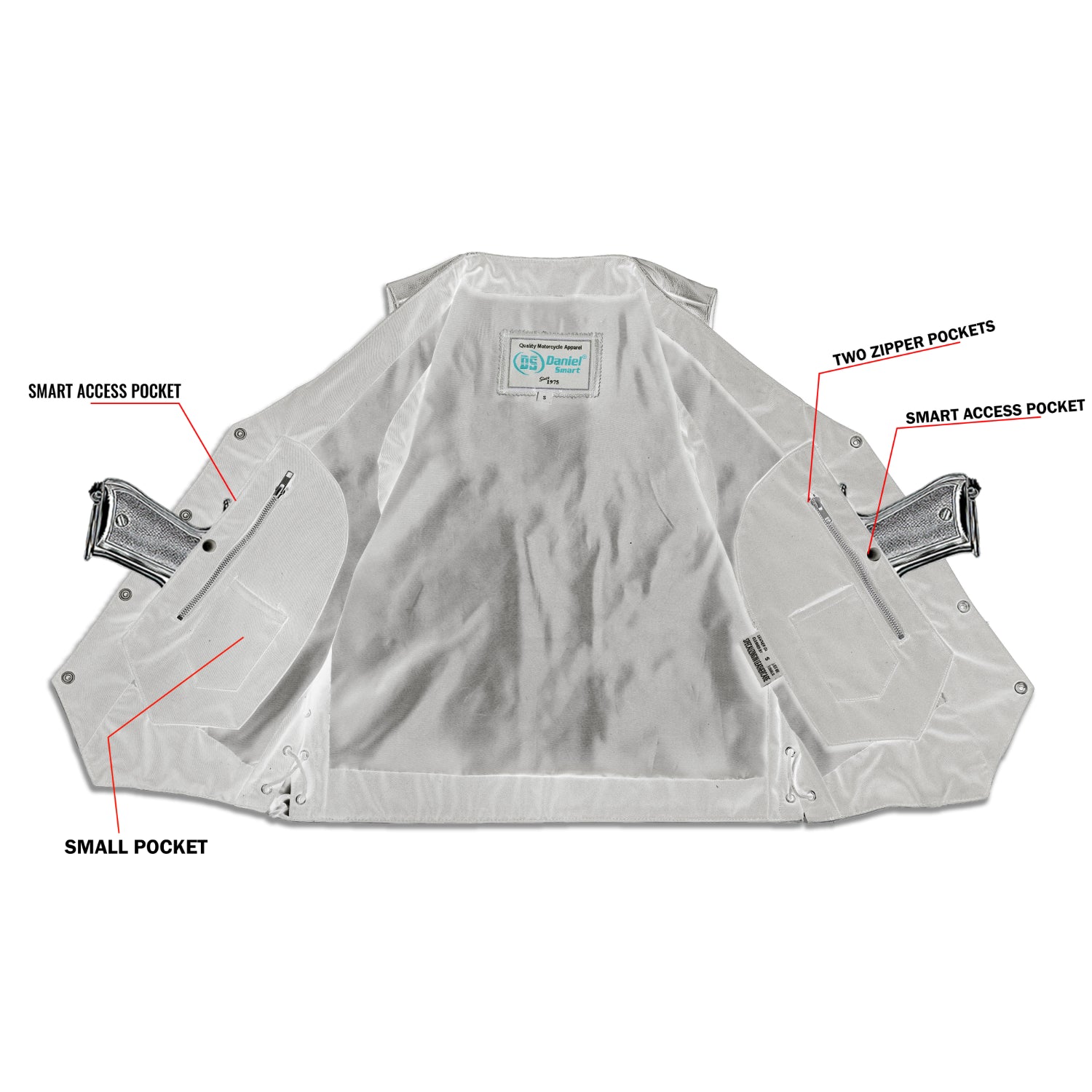 Stashon Men's Motorcycle Leather Vest